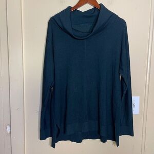 Dark Emerald Green Cowl Neck Cashmere Sweater